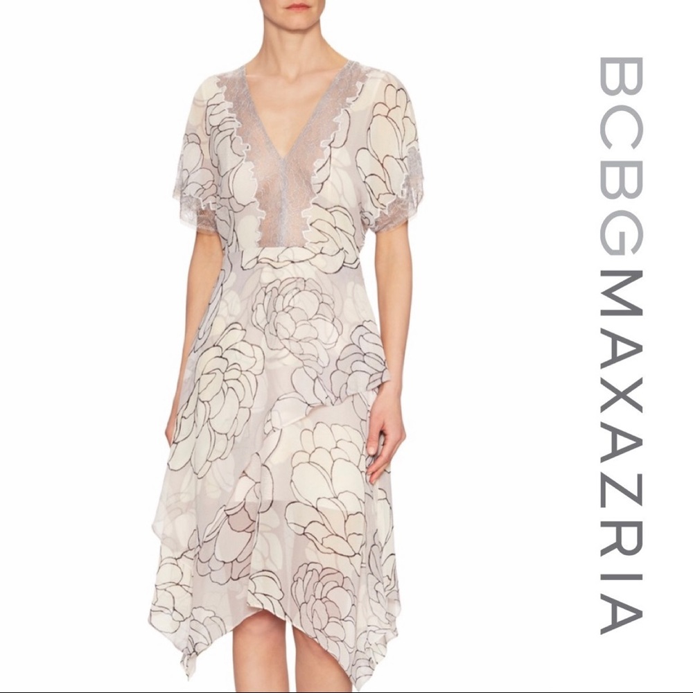 BCBGMAXAZRIA Darielle Dress lace layered 8 ~NWT~